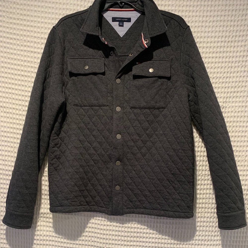 Tommy Hilfiger Men's Gray Fleece Jacket Long Sleeve